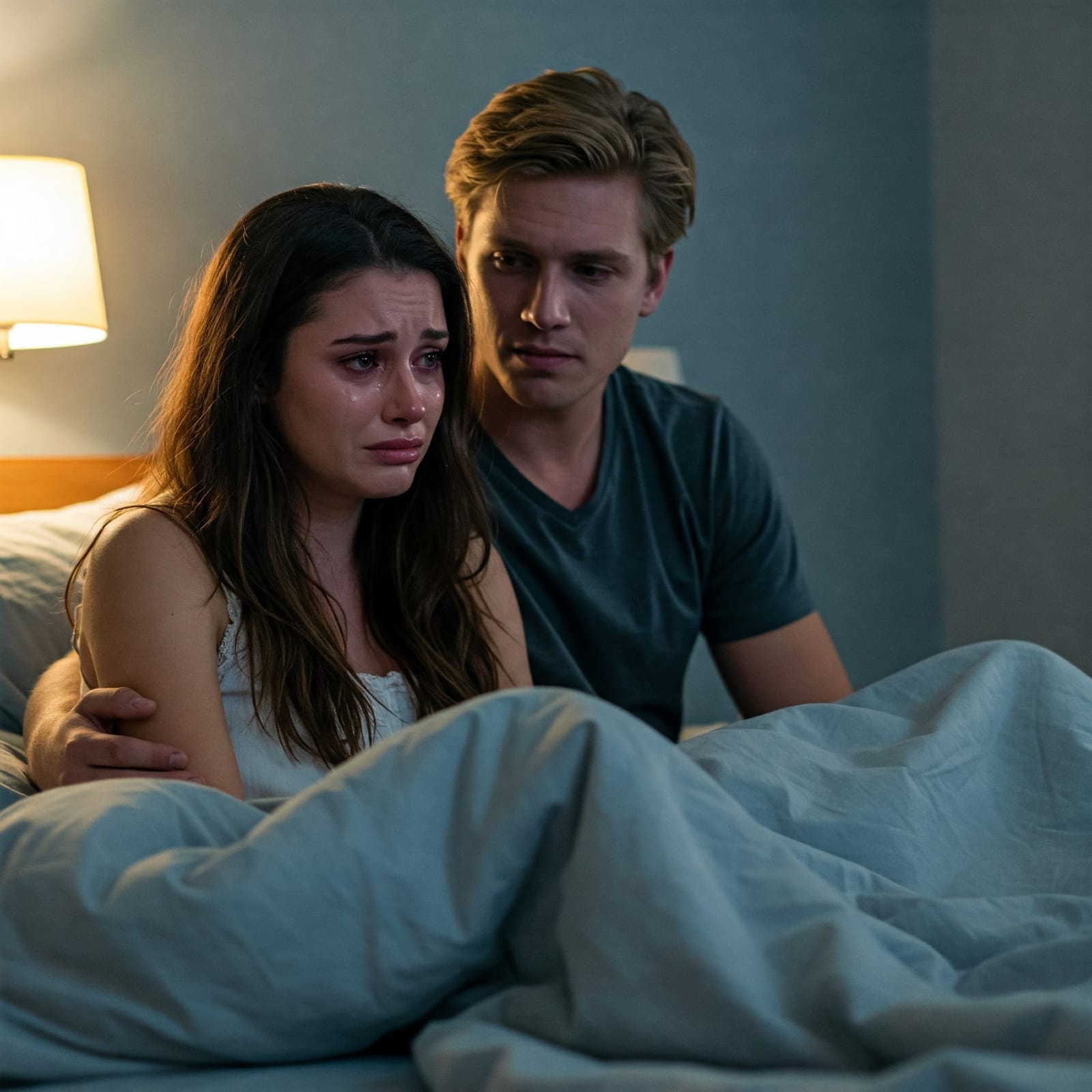 woman is crying due to her arousal enhancement issue